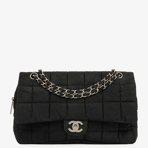 Chanel Black Sport Line Chocolate Bar Single Flap Bag