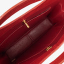 Chanel Red Lambskin Quilted Small 31 Vintage Shopping Tote Bag