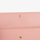 Chanel Caviar Leather Pink Coco Button Bifold Long Wallet