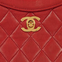 Chanel Red Lambskin Quilted Small 31 Vintage Shopping Tote Bag