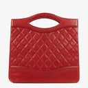 Chanel Red Lambskin Quilted Small 31 Vintage Shopping Tote Bag