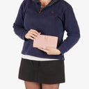 Chanel Caviar Leather Pink Coco Button Bifold Long Wallet