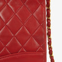 Chanel Red Lambskin Quilted Small 31 Vintage Shopping Tote Bag
