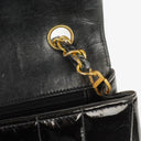 Chanel Vertical Quilted Black Patent Leather Single Flap Bag With 24K Gold-Plated Hardware
