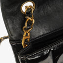 Chanel Vertical Quilted Black Patent Leather Single Flap Bag With 24K Gold-Plated Hardware