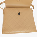 Chanel Straight Flap Beige Lambskin Shoulder Bag