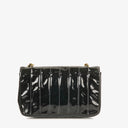 Chanel Vertical Quilted Black Patent Leather Single Flap Bag With 24K Gold-Plated Hardware