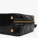 Chanel Lunch Box Black Quilted Patent Leather Tote Bag