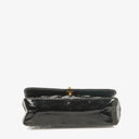 Chanel Vertical Quilted Black Patent Leather Single Flap Bag With 24K Gold-Plated Hardware