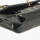 Chanel Vertical Quilted Black Patent Leather Single Flap Bag With 24K Gold-Plated Hardware