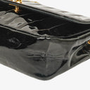 Chanel Vertical Quilted Black Patent Leather Single Flap Bag With 24K Gold-Plated Hardware