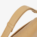 Chanel Straight Flap Beige Lambskin Shoulder Bag
