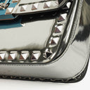 Valentino Garavani Silver Mirror Calfskin Small Rockstud Shoulder Bag