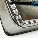 Valentino Garavani Silver Mirror Calfskin Small Rockstud Shoulder Bag