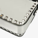 Valentino Garavani Silver Mirror Calfskin Small Rockstud Shoulder Bag