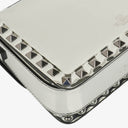 Valentino Garavani Silver Mirror Calfskin Small Rockstud Shoulder Bag