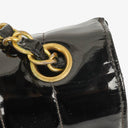 Chanel Vertical Quilted Black Patent Leather Single Flap Bag With 24K Gold-Plated Hardware
