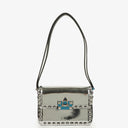 Valentino Garavani Silver Mirror Calfskin Small Rockstud Shoulder Bag