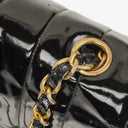 Chanel Vertical Quilted Black Patent Leather Single Flap Bag With 24K Gold-Plated Hardware