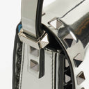 Valentino Garavani Silver Mirror Calfskin Small Rockstud Shoulder Bag