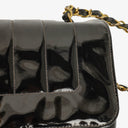 Chanel Vertical Quilted Black Patent Leather Single Flap Bag With 24K Gold-Plated Hardware