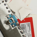 Valentino Garavani Silver Mirror Calfskin Small Rockstud Shoulder Bag