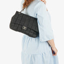 Chanel Black Sport Line Chocolate Bar Single Flap Bag
