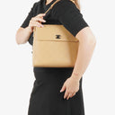 Chanel Straight Flap Beige Lambskin Shoulder Bag