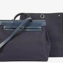 Hermes Herbag Navy Canvas Vache Hunter MM 2 In 1 Bag