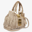 Miu Miu Matelasse Beige Leather Tote Bag