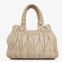 Miu Miu Matelasse Beige Leather Tote Bag