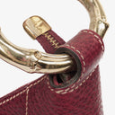 Gucci Bordeaux Pebbled Leather Bamboo Ring Hobo Bag