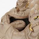 Miu Miu Matelasse Beige Leather Tote Bag