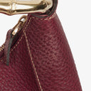 Gucci Bordeaux Pebbled Leather Bamboo Ring Hobo Bag