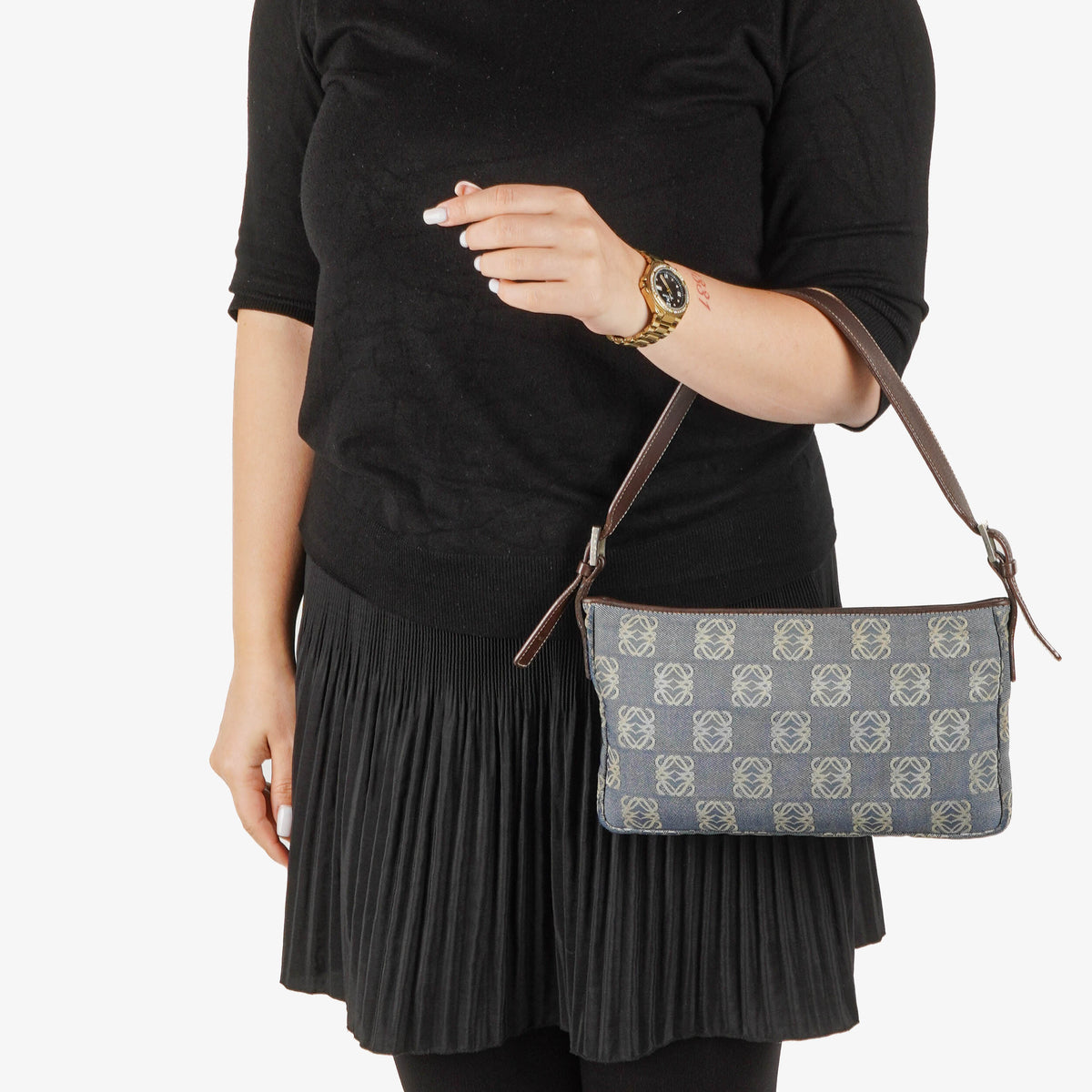 Loewe Denim Anagram Shoulder Bag