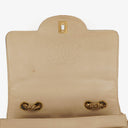 Chanel Vintage Chocolate Bar Square Single Flap Beige Quilted Leather/Patent Leather Chain Shoulder Bag