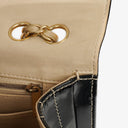 Chanel Vintage Chocolate Bar Square Single Flap Beige Quilted Leather/Patent Leather Chain Shoulder Bag