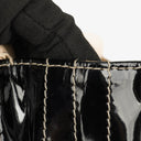 Chanel Vintage Chocolate Bar Square Single Flap Beige Quilted Leather/Patent Leather Chain Shoulder Bag