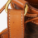Celine Vintage Macadam Triomphe Brown Drawstring Bucket Bag