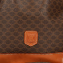 Celine Vintage Macadam Triomphe Brown Drawstring Bucket Bag