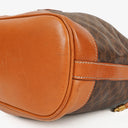 Celine Vintage Macadam Triomphe Brown Drawstring Bucket Bag