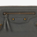 Balenciaga Grey Leather Classic Continental Zip Around Wallet