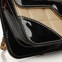 Chanel Vintage Chocolate Bar Square Single Flap Beige Quilted Leather/Patent Leather Chain Shoulder Bag