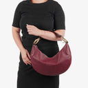 Gucci Bordeaux Pebbled Leather Bamboo Ring Hobo Bag