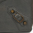 Balenciaga Grey Leather Classic Continental Zip Around Wallet