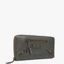 Balenciaga Grey Leather Classic Continental Zip Around Wallet