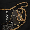 Chanel Vintage Chocolate Bar Square Single Flap Beige Quilted Leather/Patent Leather Chain Shoulder Bag