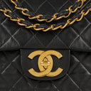 Chanel Maxi CC Classic Single Flap Maxi Logo Bag Black Quilted Lambskin 24K Gold-Plated Hardware