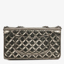 Chanel Metallic Crackled Leather Clams Pocket Flap Bag
