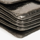 Chanel Metallic Crackled Leather Clams Pocket Flap Bag